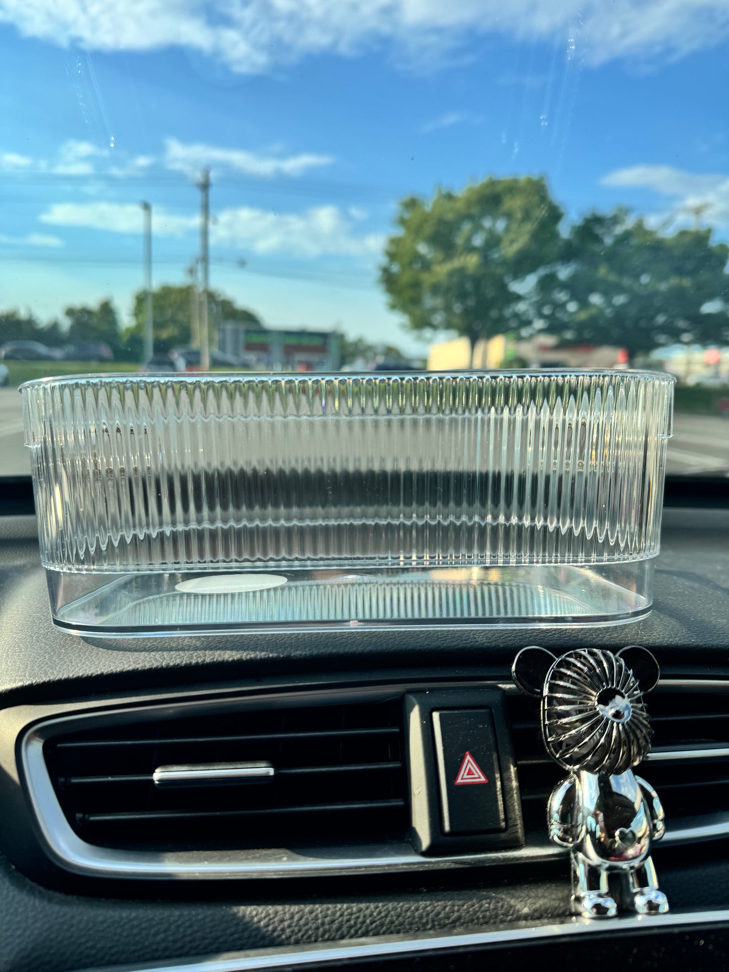 Clear Bin with Gold trim handles