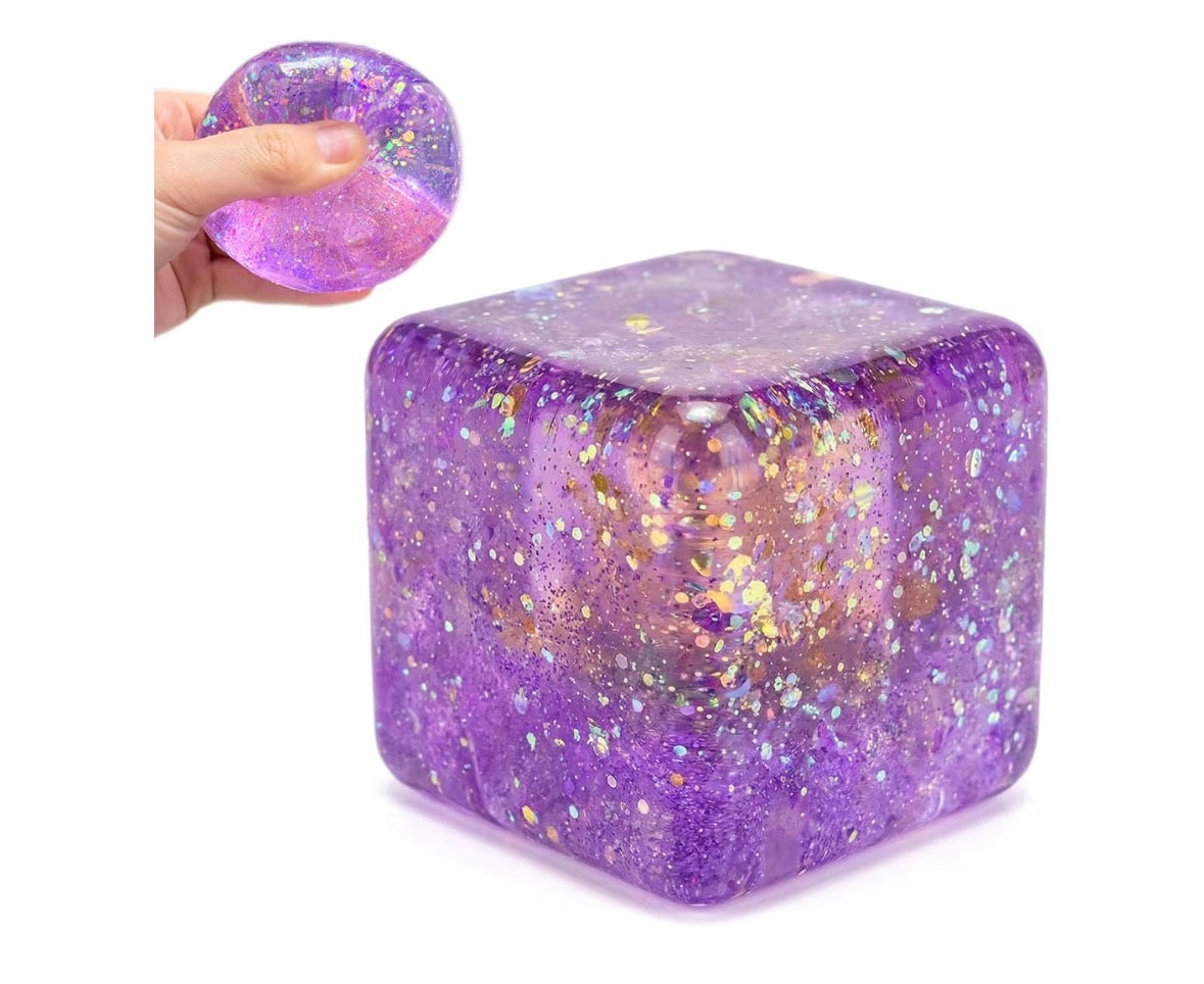 Squishy Vibe Glitter Cube