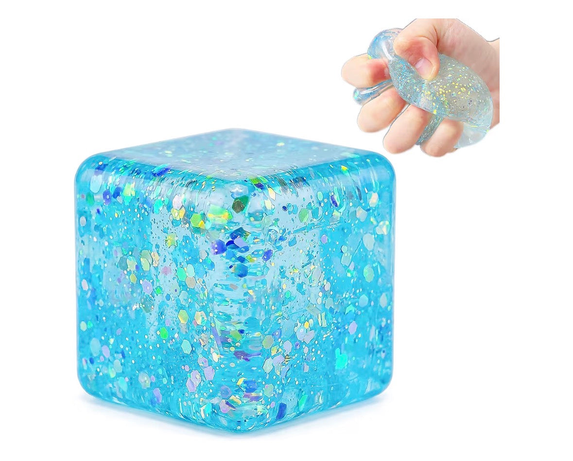Squishy Vibe Glitter Cube